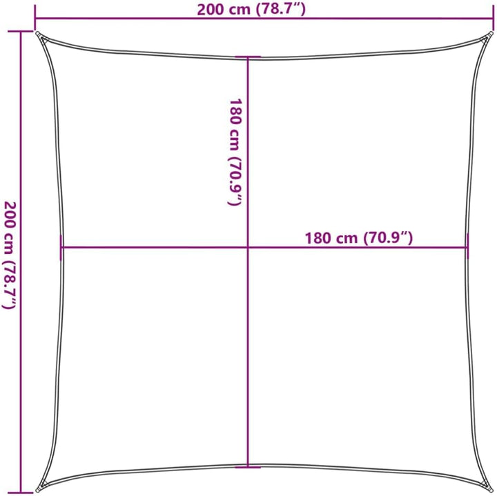 vidaXL Sonnensegel HDPE Quadratisch 2x2m Anthrazit Sonnendach Beschattung 2 x 2 m 2 X 2 M, 2 x 2 m 2