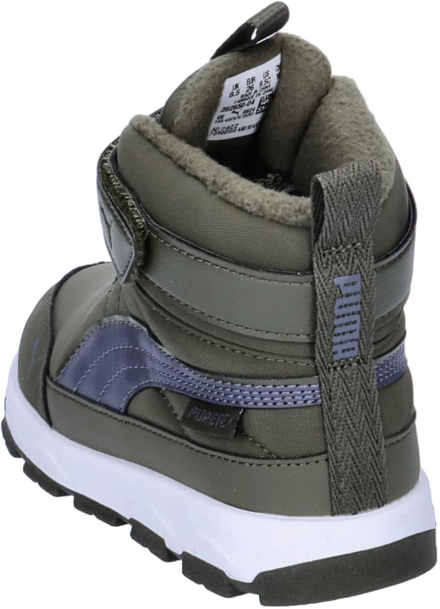 PUMA Unisex Kinder Evolve Boot Puretex Ac+psHigh Boot 26 EU Dark Olive Galactic Gray Puma White, 26