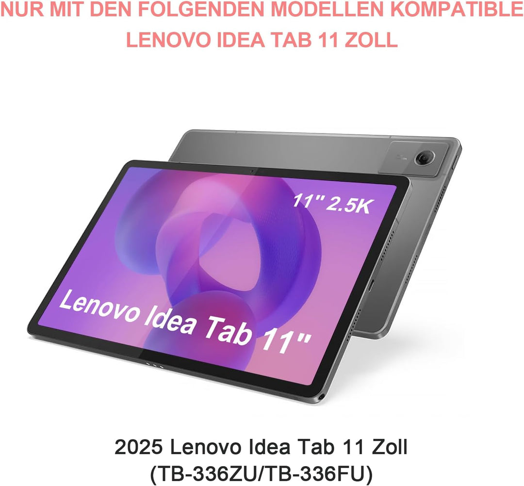 IVEOPPE Hülle mit Tastatur für Lenovo Idea Tab 11" 2025, Bluetooth Abnehmbare Magnetisch QWERTZ Tast