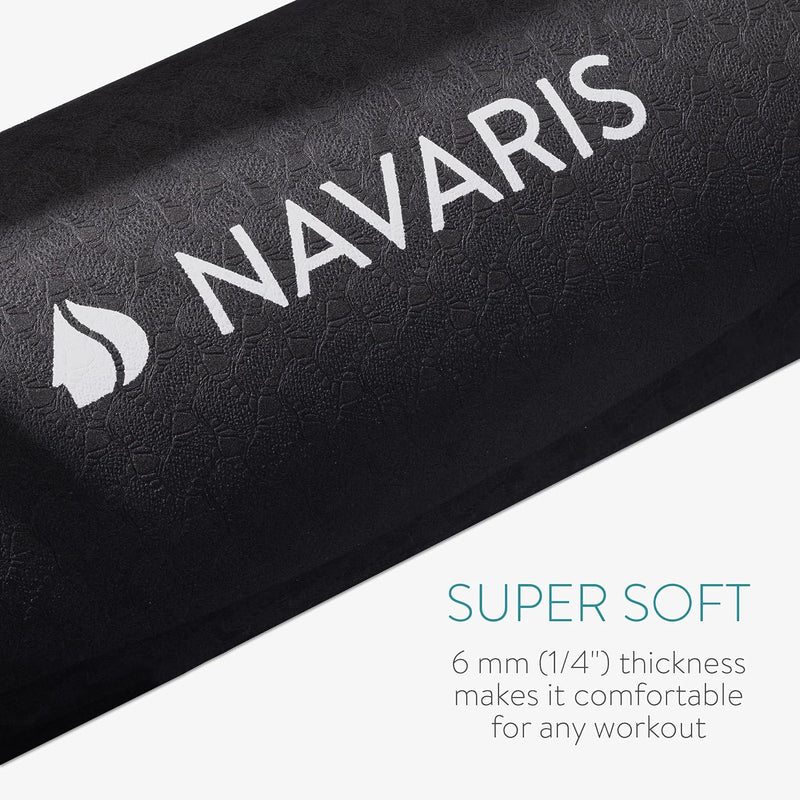 Navaris Yogamatte rund rutschfest gross - Ø 120cm Yoga Matte extra gross - 0,6cm dick - Fitnessmatte