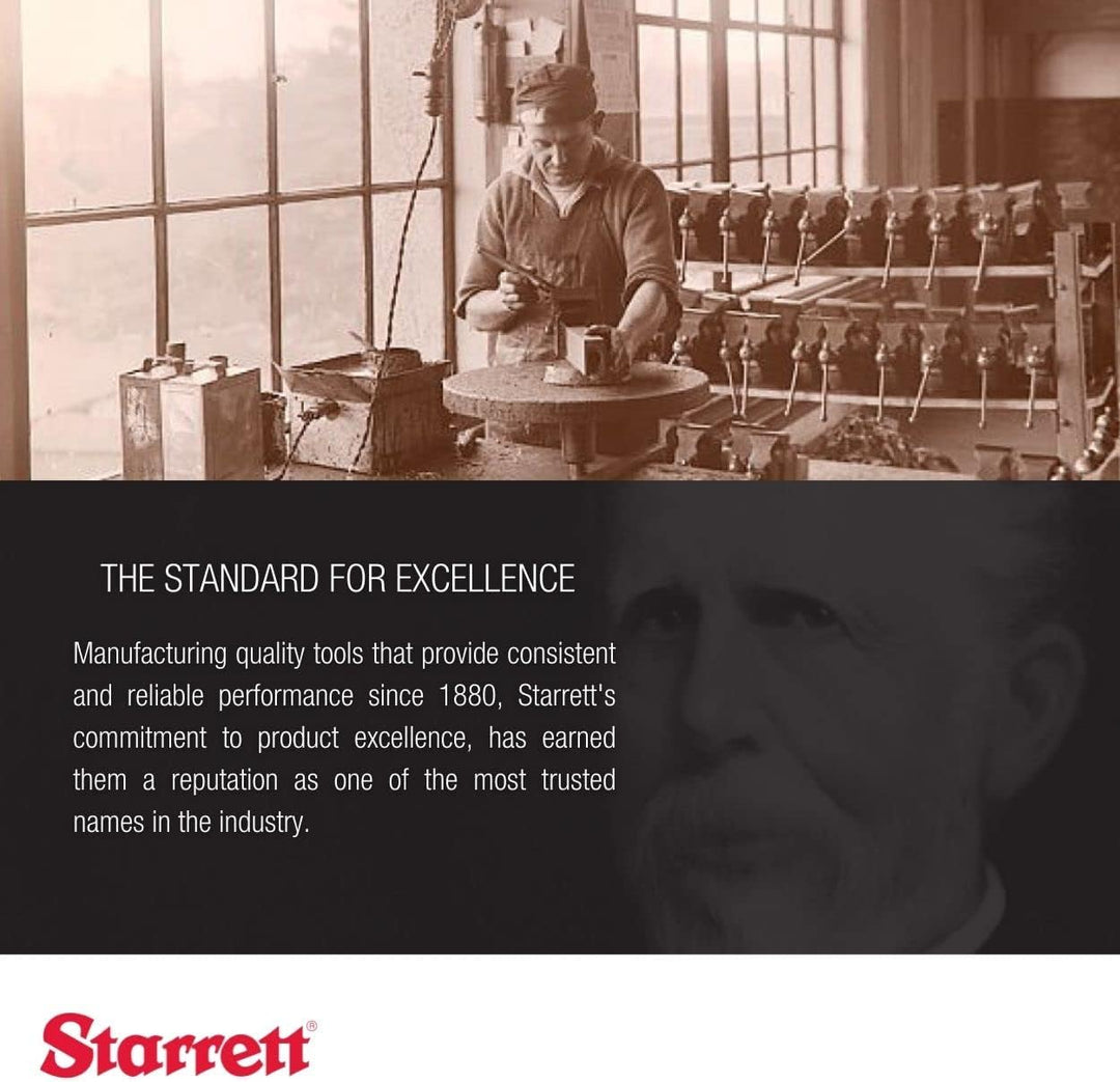 Starrett 436.1XRL-1 Aussenmikrometer, Ratschenanschlag, Kontermutter, Hartmetallflächen, Bereich 0-1