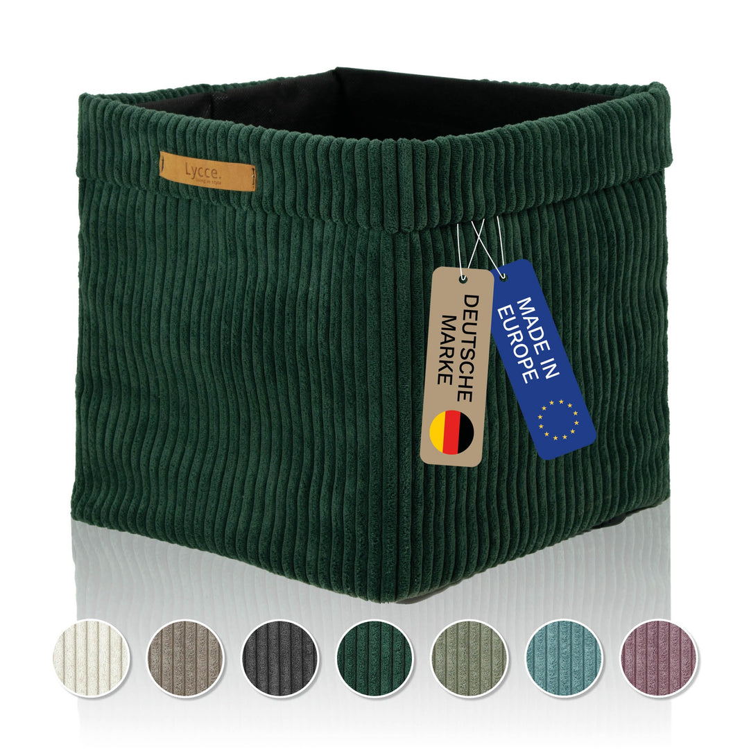 Lycce Kallax Box aus trendigem Cordstoff | Aufbewahrungskorb für Kallax Regal | Faltbox 33 x 33 x H3