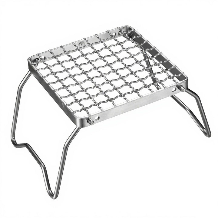 Campinggrills, Klappbarer Grillrost, 16 x 16 cm Lagerfeuergrill, tragbarer Lagerfeuergrill, silberfa