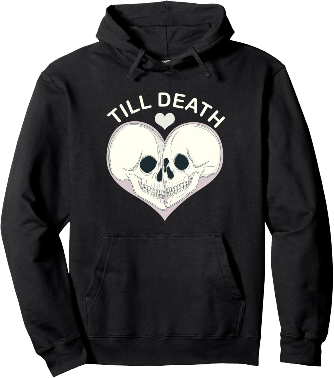 Till Death - Skelettschädel im Herzen Pullover Hoodie