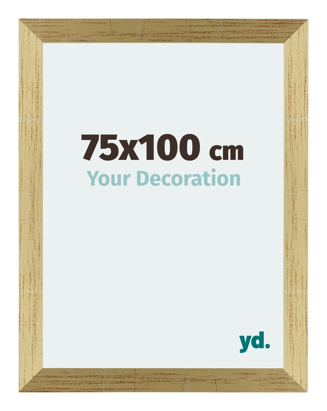 yd. Your Decoration - Bilderrahmen 75x100 cm - Goldglanz - Bilderrahmen aus MDF mit Acrylglas - Anti