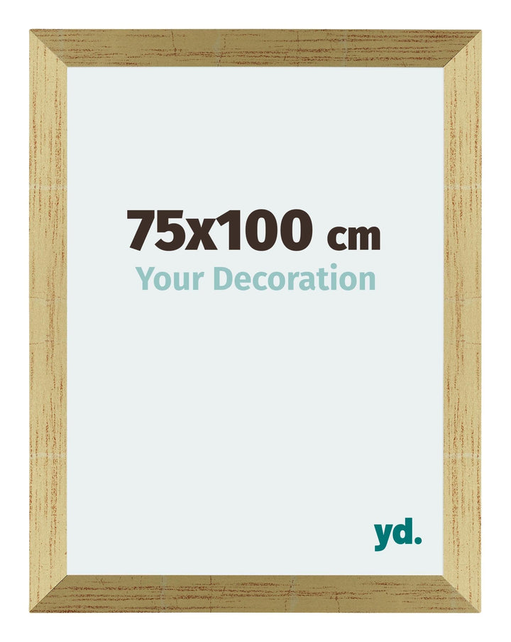 yd. Your Decoration - Bilderrahmen 75x100 cm - Goldglanz - Bilderrahmen aus MDF mit Acrylglas - Anti