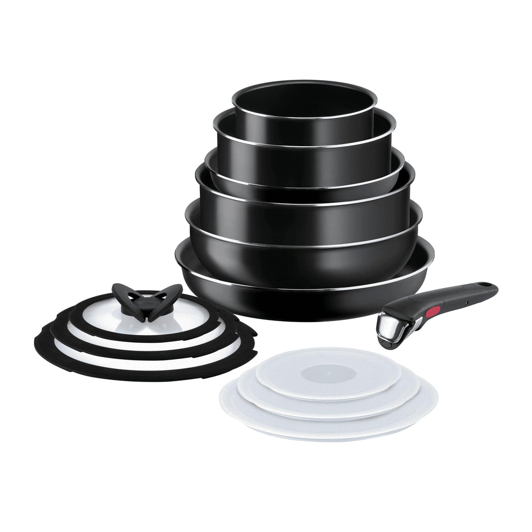 Lagostina Ingenio Easy Start Topf-Set, 13-teilig, abnehmbarer Griff 16 cm, 20 cm, 22 cm, 28 cm, 24 c
