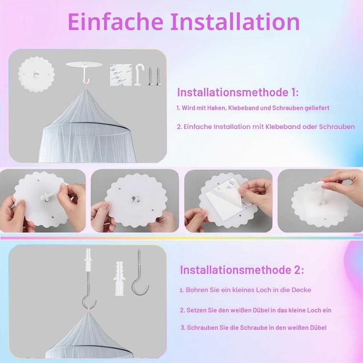Bett Baldachin Moskitonetz für Mädchen, Prinzessin Baldachin für Kinder Bett Zimmer Dekor Weiss, Wei