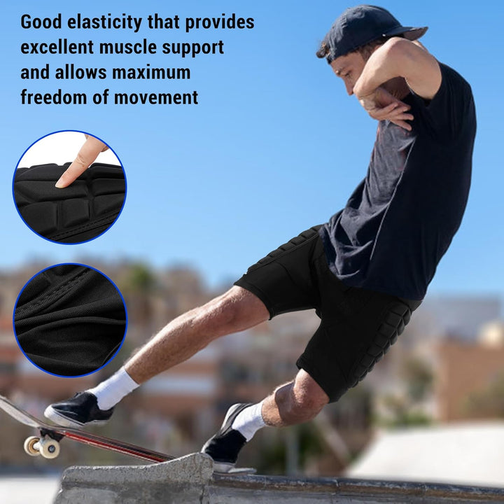 TOMSHOO Protektorhose Herren Damen, 3D-Schutz Gepolsterte Kurze Hose für Snowboarding, Skaten und Sk