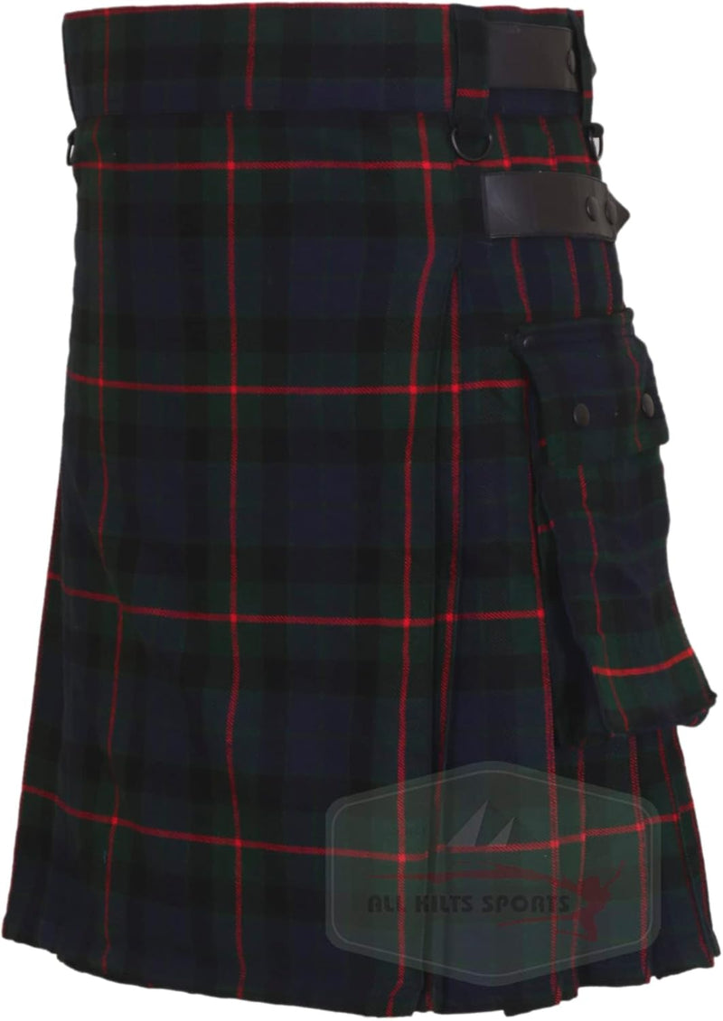 All Kilts Sports Utility-Kilt für Herren aus Acrylwolle mit Lederriemen Gunn Modern 36, Gunn Modern