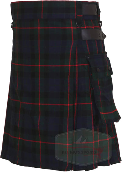 All Kilts Sports Utility-Kilt für Herren aus Acrylwolle mit Lederriemen Gunn Modern 30, Gunn Modern