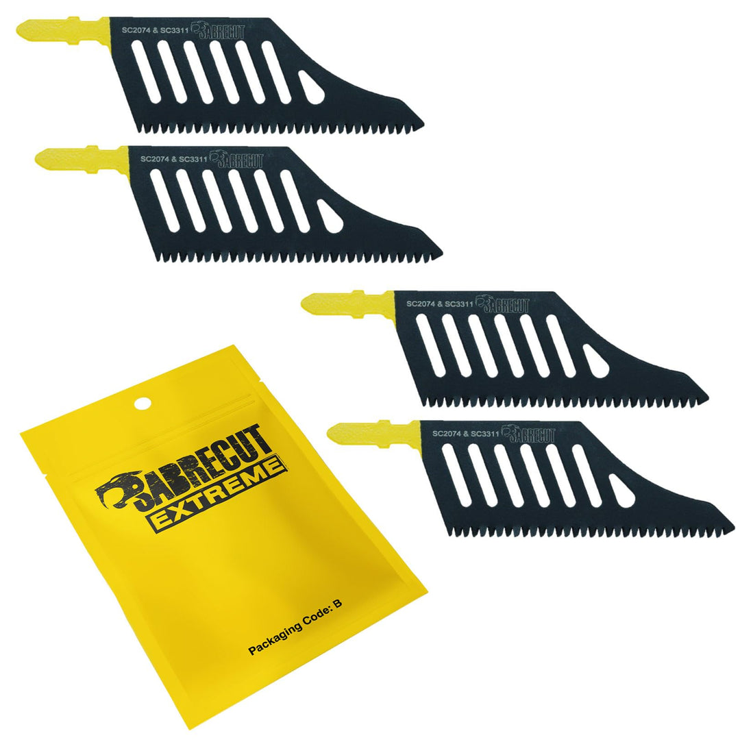 4 x SabreCut JSSC2074_4 T-Schaft HCS Wood Flush Cutting DT2074 Stichsägeblätter kompatibel mit Dewal
