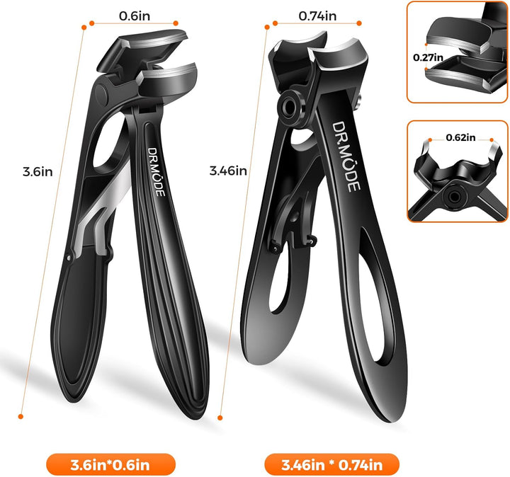Nagelknipser für Senioren Dicke Nägel,Winkelkopf Nagelknipser Fussnägel mit Auffangbehälter,Edelstah