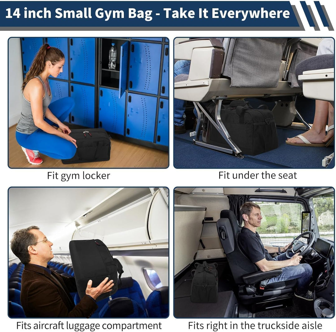 Kleine Sporttasche mit Nassfach - 35×20×20cm Handgepäck, Mini Duffle Bag mit Mehreren Fächern für Sp
