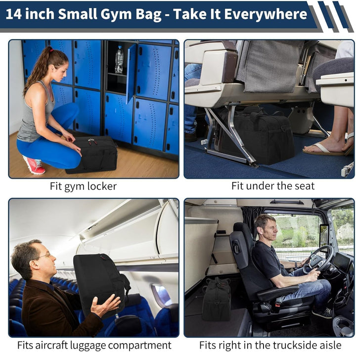 Kleine Sporttasche mit Nassfach - 35×20×20cm Handgepäck, Mini Duffle Bag mit Mehreren Fächern für Sp