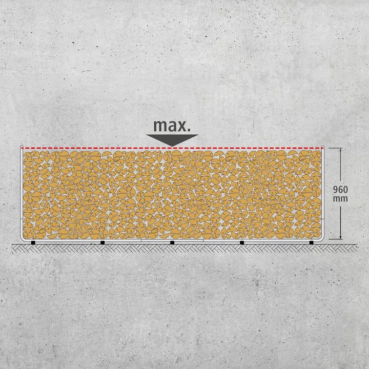 wolfcraft Stapelhilfe Modular XXL 5125000 | Verstellbare Kaminholzaufbewahrung für den Aussenbereich