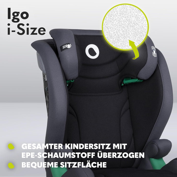 LIONELO IGO I-size Kinderautositz, Gruppe 2 3, von 100-150 cm ISOFIX oder gurtlose Frontbefestigung,