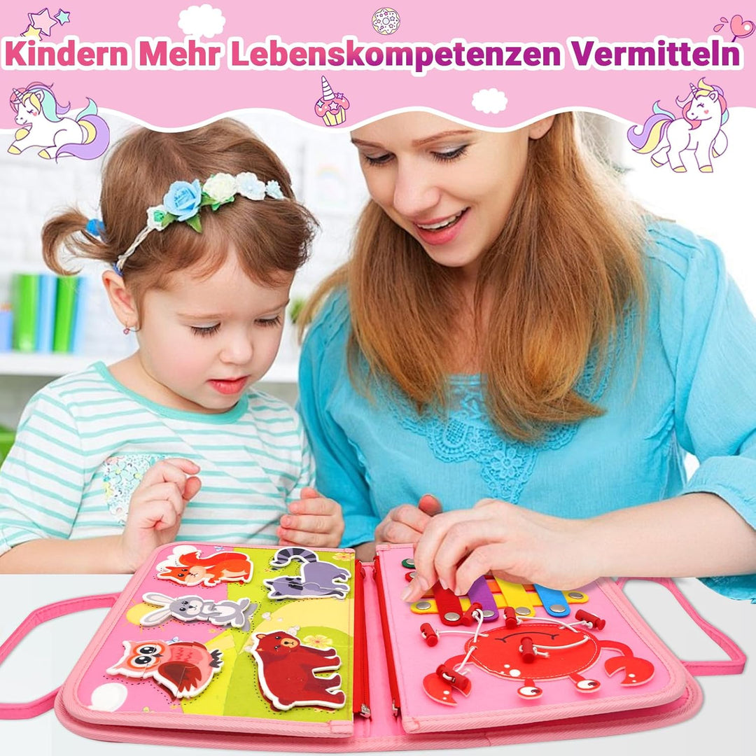 RunHero Busy Board Montessori Spielzeug Baby ab 1 Jahr Quiet Book Activity Board Motorikspielzeug Fi