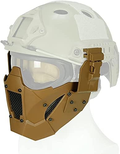 Fast Helm Airsoft Steel Mesh Half Face Schutzmaske Und Schutzbrille, Für Rollenspiele CS Games TAN s