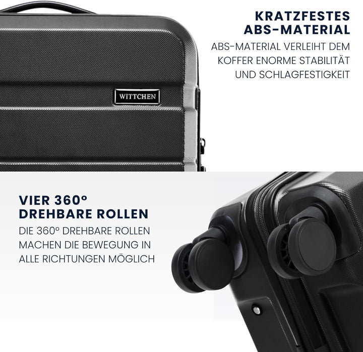WITTCHEN COMODO Line Koffer Handgepäck Gepäck-Set aus ABS Teleskopgriff TSA Schloss 4 Doppelräder Sc