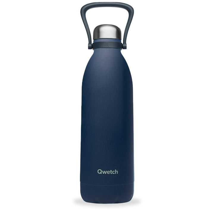 QWETCH - Isothermische Flasche - Titan Granite Blau 1,5L - 48h kalt & 16h heiss - BPA frei, wasserdi