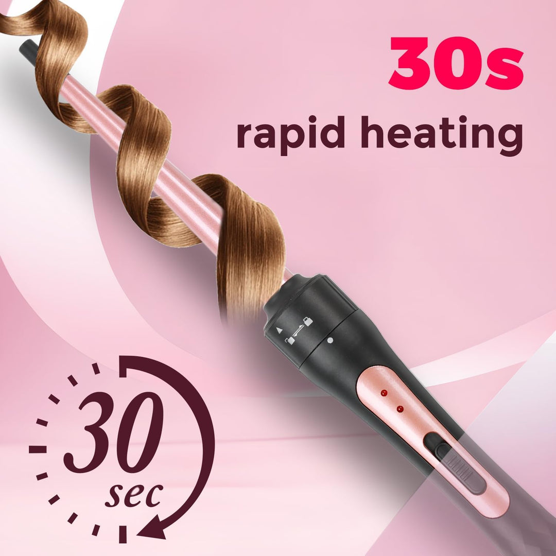 Lockenstäbe Set 5 in 1, Welleneisen mit Multifunktion Lockenbürste und 4 austauschbaren Lockenwickle