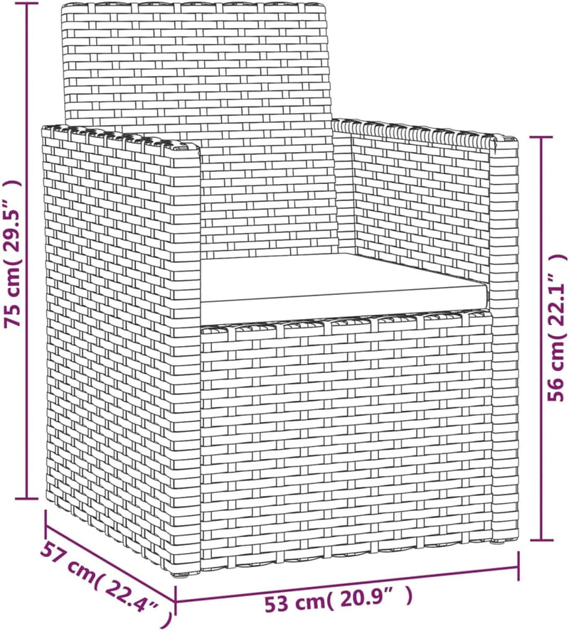 Tidyard Gartenstuhl mit Auflagen Kissen Stuhl Gartensessel Sessel Gartenmöbel Sofa Einzelsofa Lounge