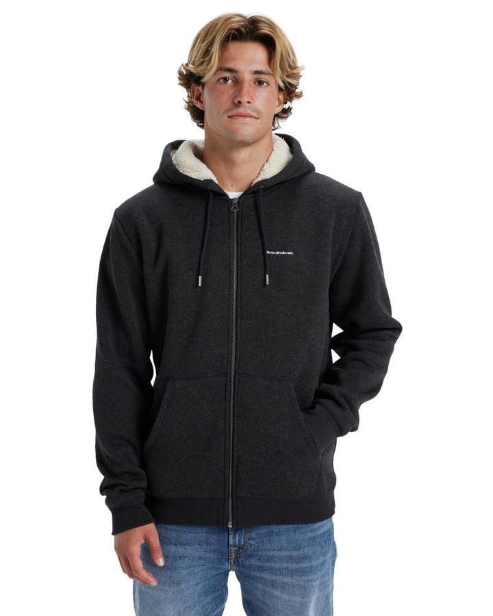 Quiksilver Herren Keller Sherpa Sweatshirt S Black Heather, S Black Heather