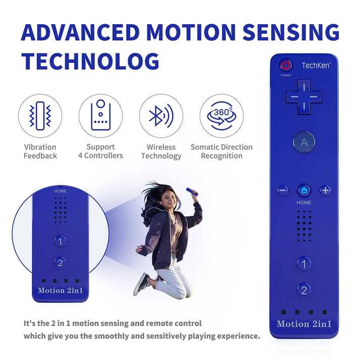 TechKen Controller für Wii mit Motion Plus und Wii Nunchuck Controller Wii Fernbedienung Nunchuk Kon