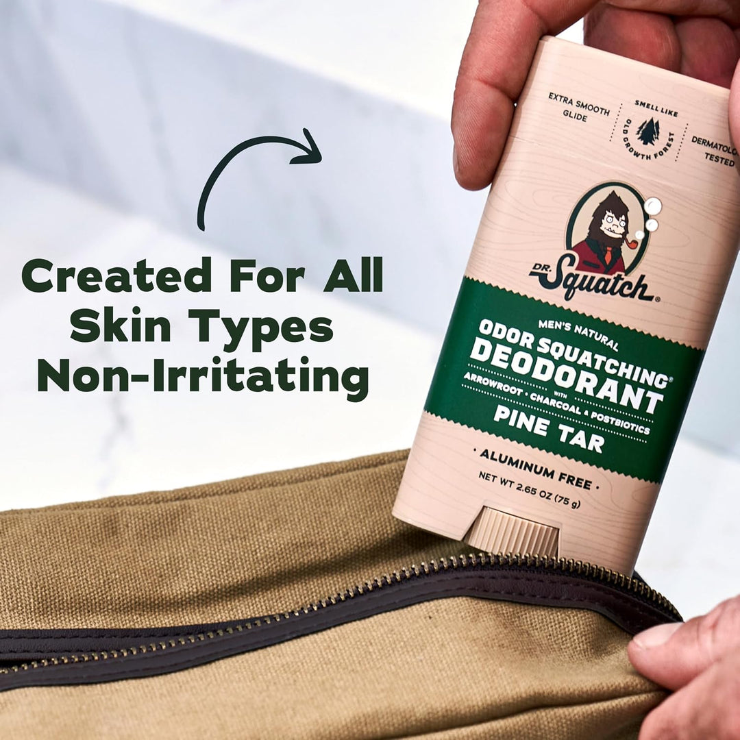 Dr. Squatch Natürliches Deodorant für Männer ohne Aluminium, mit Aktivkohle & Postbiotika für bis zu