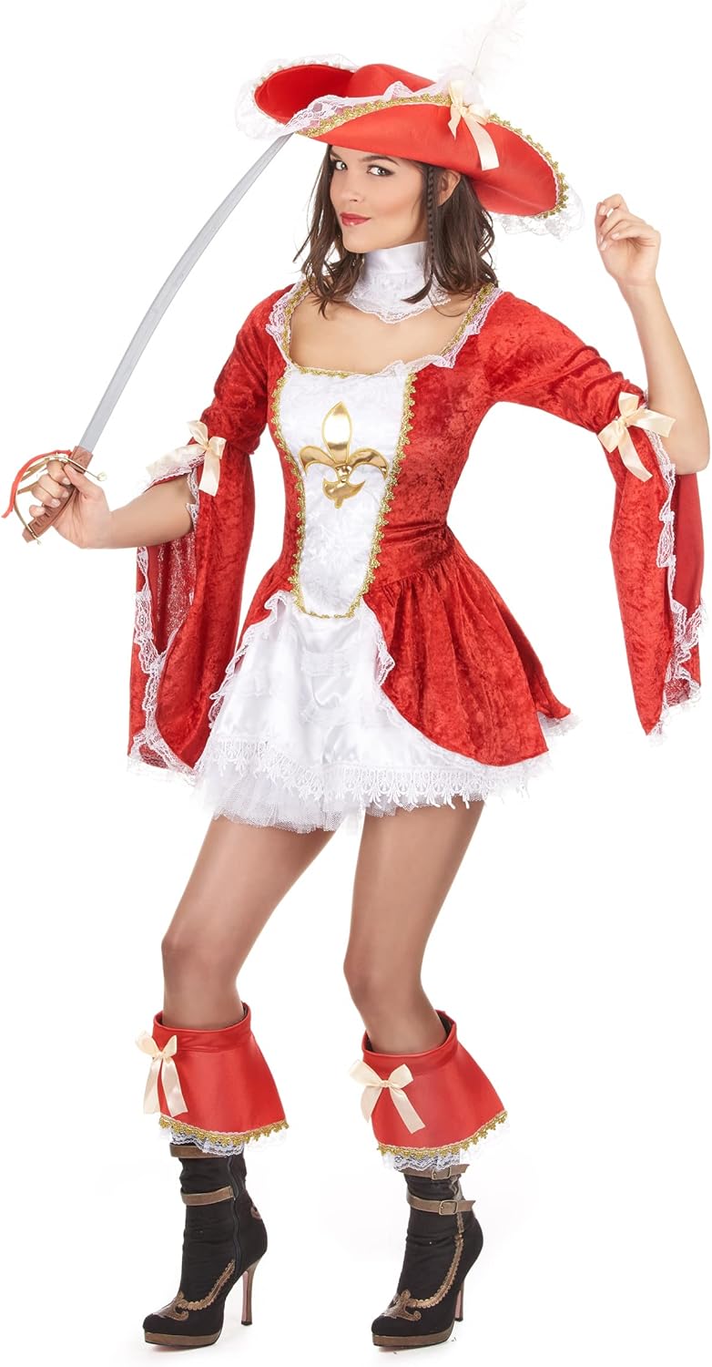 Jadeo - Déguisement mousquetaire sexy Rouge Femme S - Multicolore, S