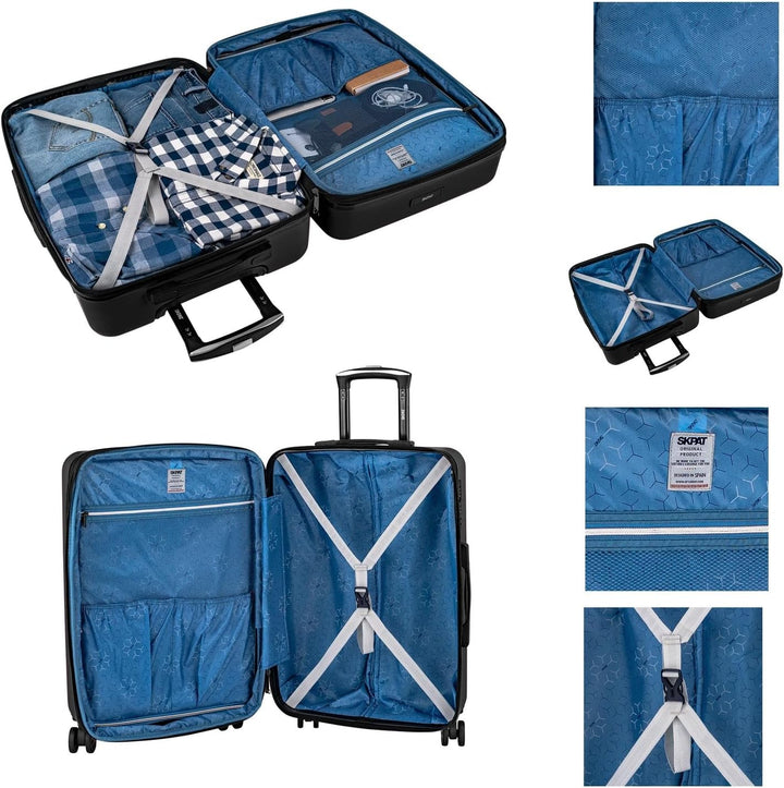 SKPAT - 4 Rad ABS Koffer - Reisekoffer Set 3 Pers - Grosser Koffer, mittlerer Koffer und Kabinenkoff
