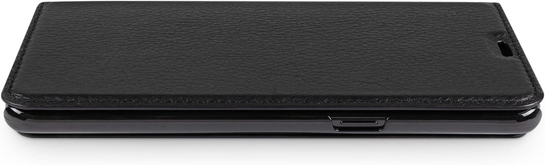 WIIUKA Echt Ledertasche -TRAVEL Nature- für Samsung Galaxy S9+ Plus, Schwarz -DEUTSCHES Leder- mit K