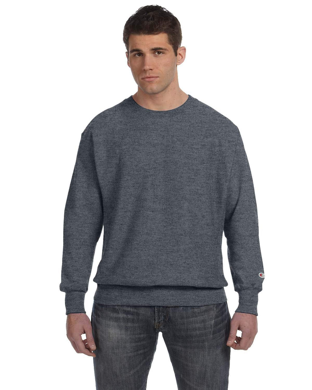 Champion Herren Reverse Weave Rundhalsausschnitt, Dunkelgrau Meliert