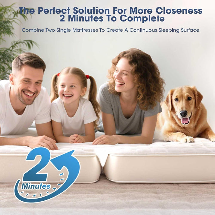 Liebesbrücke 180x200 mit Spannbettlaken,T-Keil Matratzenkeil Lücke Füller doppelbett 180x200 - Verbi