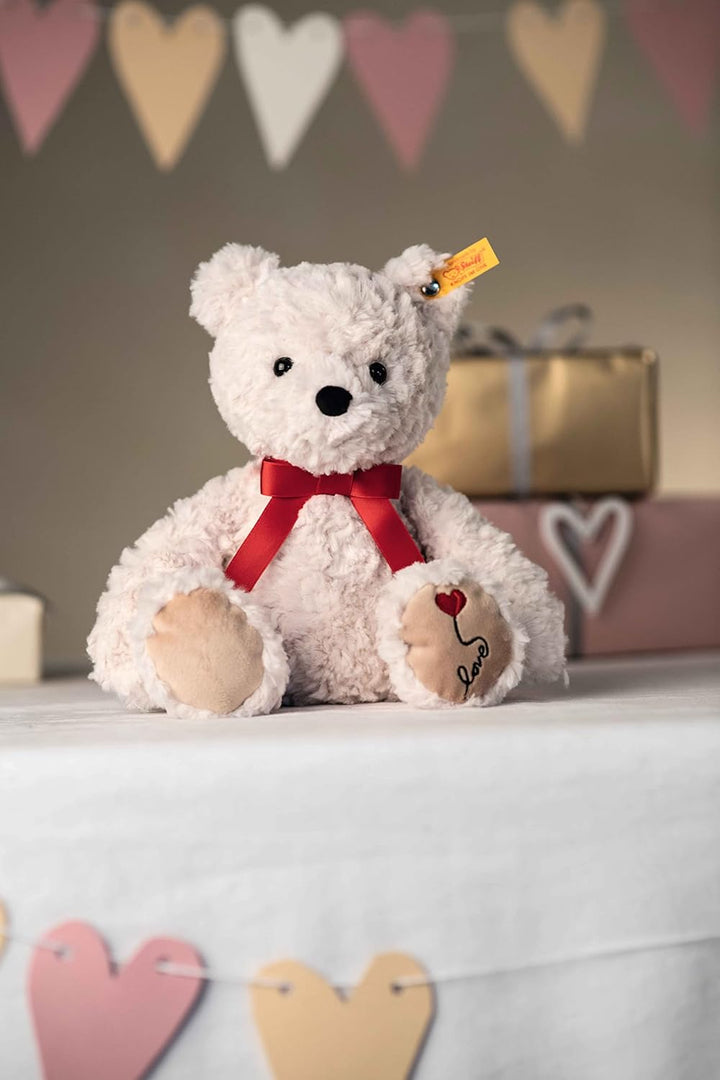 Steiff 113833 Soft Cuddly Friends Jimmy Teddybär – Love, Whisper White, 30cm