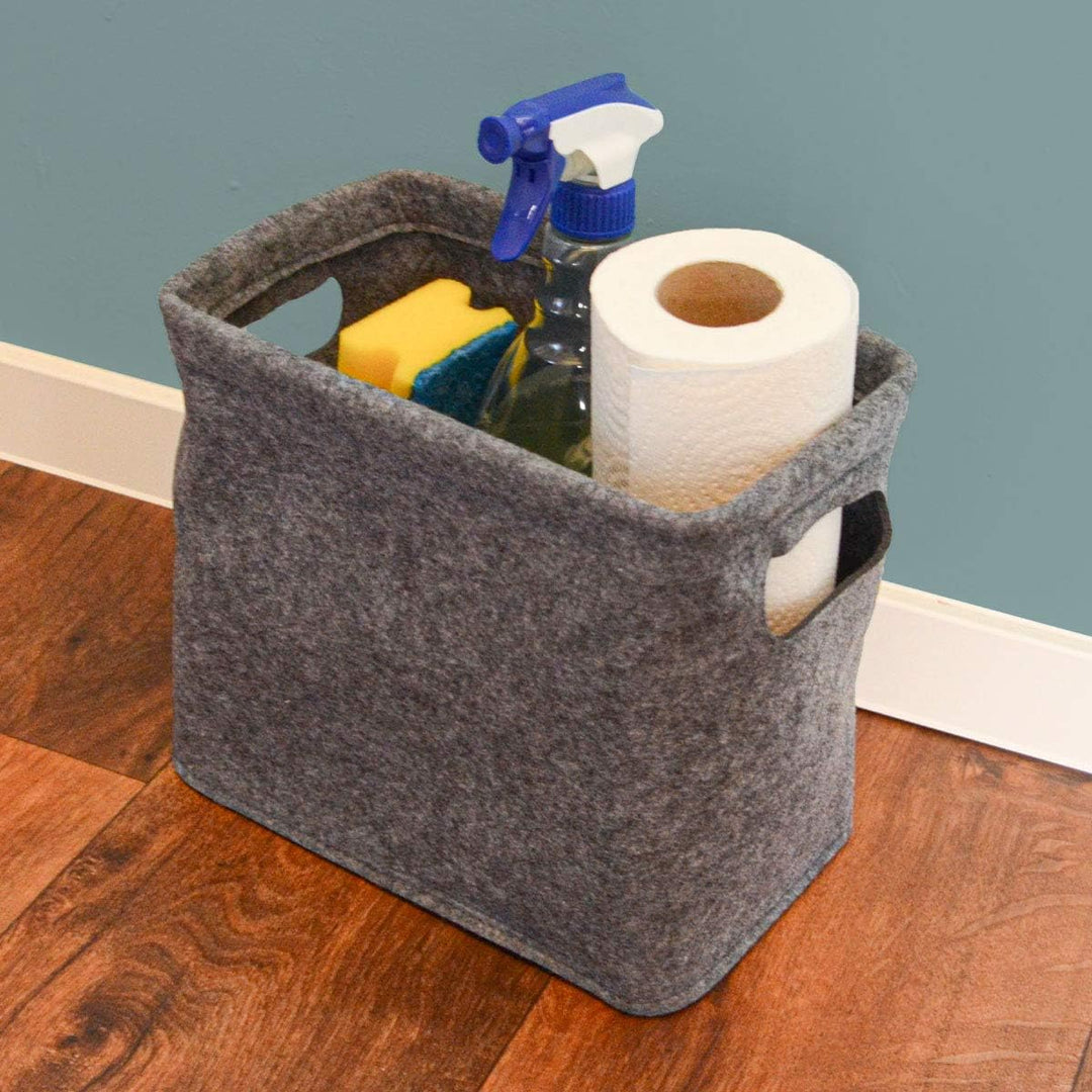 DuneDesign Filz Aufbewahrungsbox für Bad und WC - dekorativer Badkorb aus stabilem Filz zur Toilette