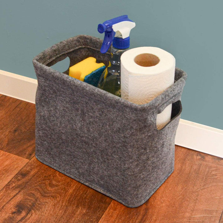DuneDesign Filz Aufbewahrungsbox für Bad und WC - dekorativer Badkorb aus stabilem Filz zur Toilette