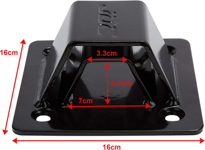 JDC Motorrad Bodenanker stark belastbarer gehärteter Stahl - SPHERE PRO - Schwarz Schwarz Sphere Pro