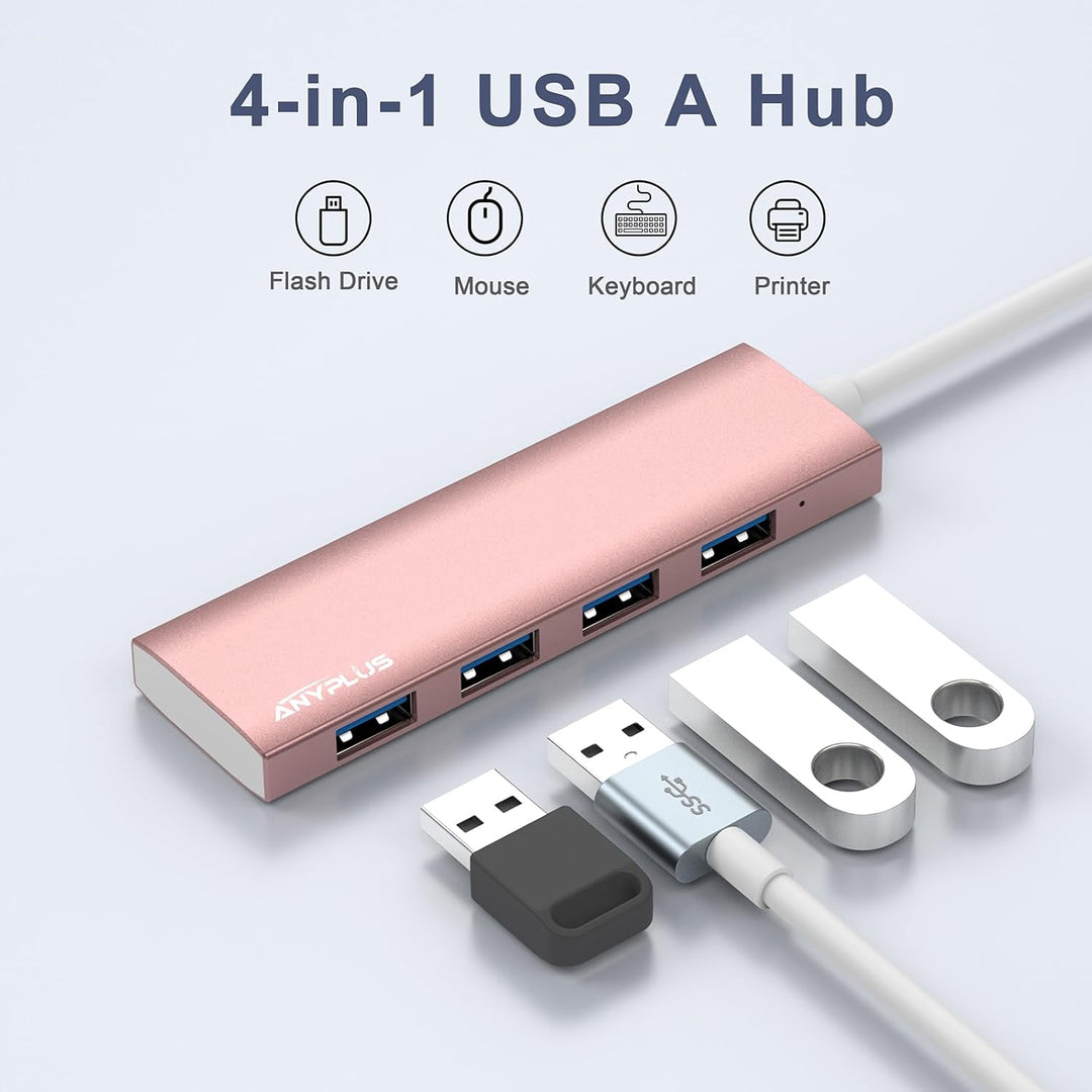 USB 3.0 Hub - Aluminiumlegierung Ultra Slim 4-Port Verteiler für Laptop, PC, iMac, Mac Pro, Surface