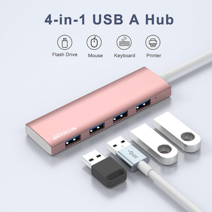 USB 3.0 Hub - Aluminiumlegierung Ultra Slim 4-Port Verteiler für Laptop, PC, iMac, Mac Pro, Surface