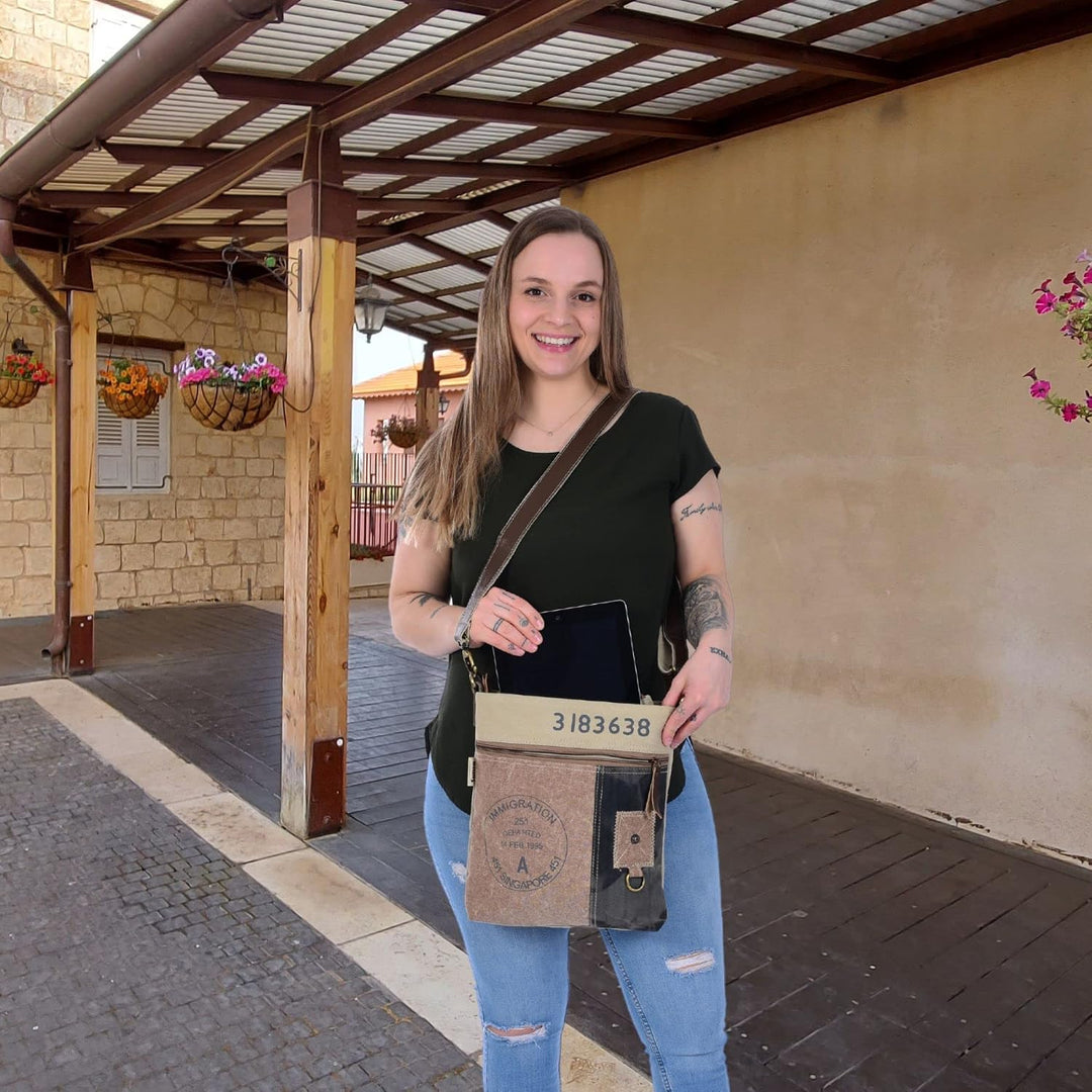 Sunsa Damen Umhängetasche. Crossover Bag mit Viele Fächern. Vintage- Retro Stil Schultertasche. Cros