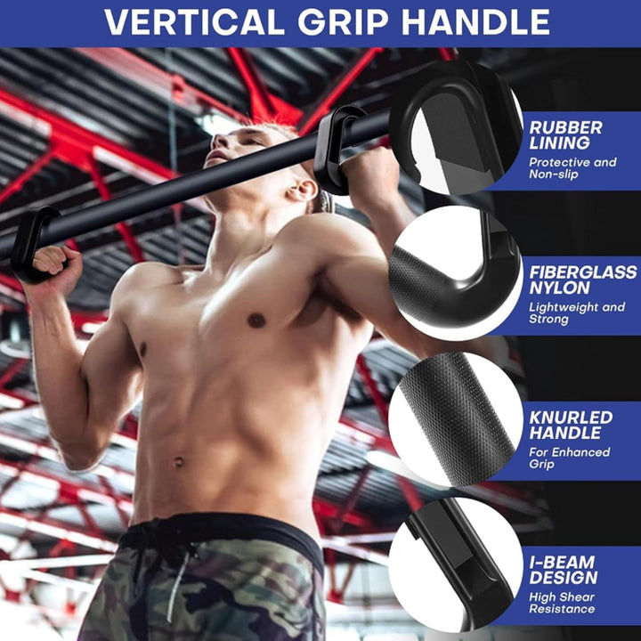 2 Stück Double D Fitness Griffe,90-Grad-Haken Klimmzug Griffe, Neutral Grip Griffbefestigung,Klimmzu