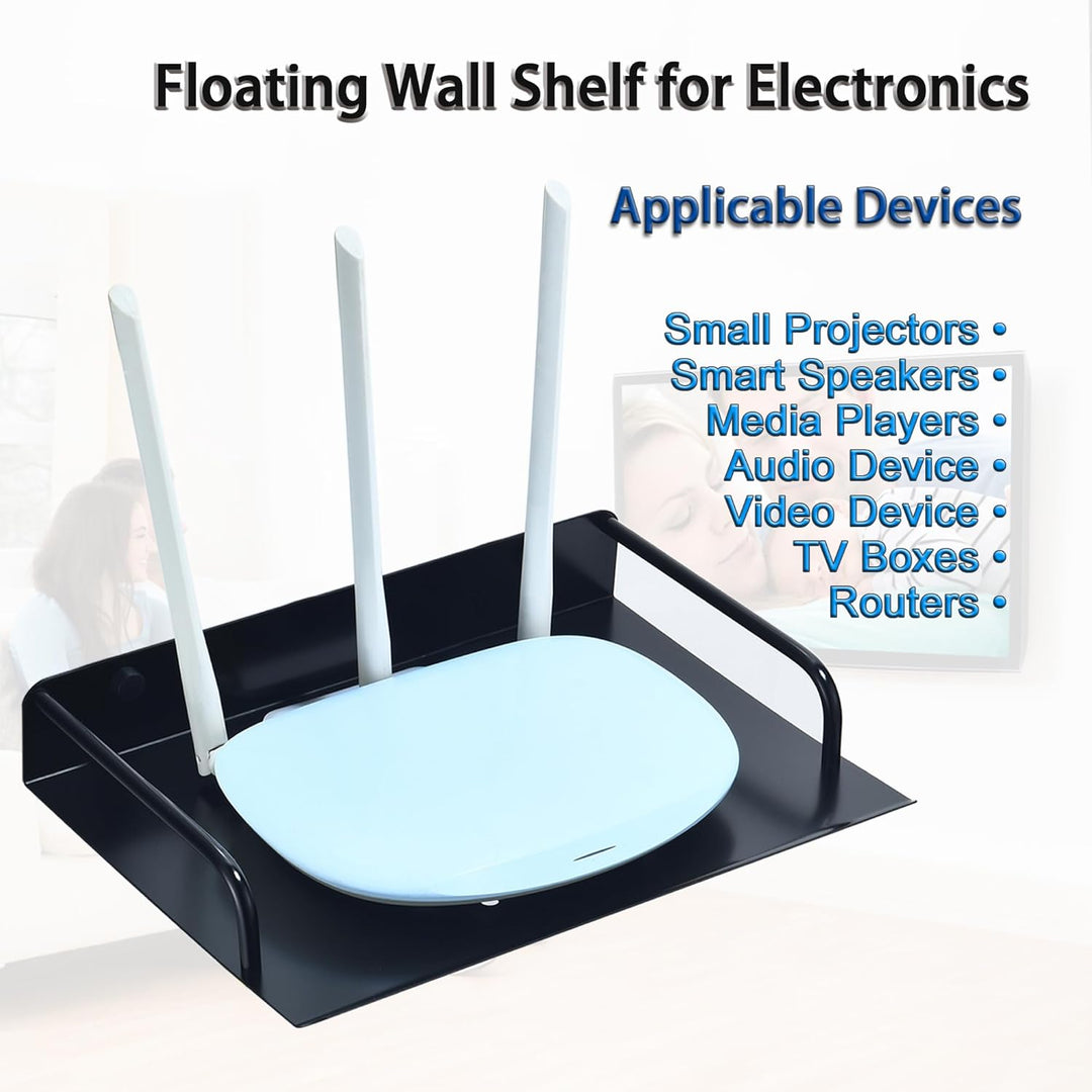 Router Regal, Kleiner Projektor Wandregal, TV Box Halterung, Multimedia Ablage, Wand Montiert Regal