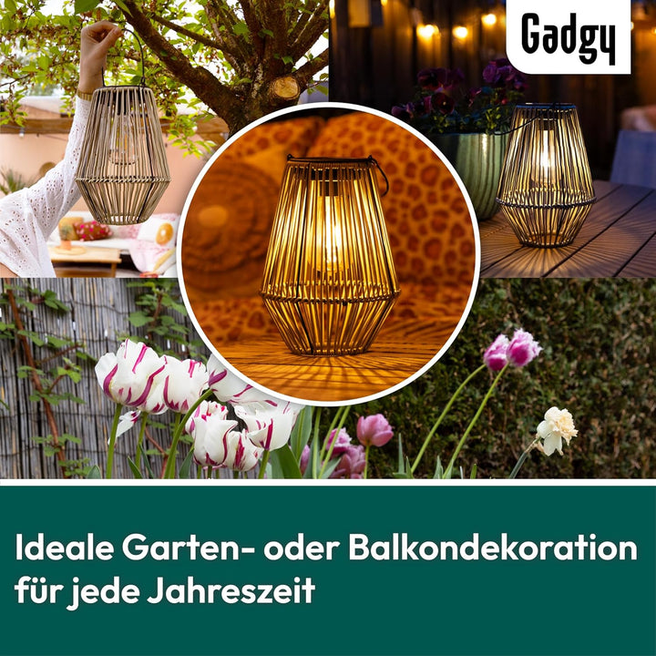 Gadgy Solarlampe für aussen Garten - Wasserdichte Solar Leuchte Garten draussen - Solar Laterne für