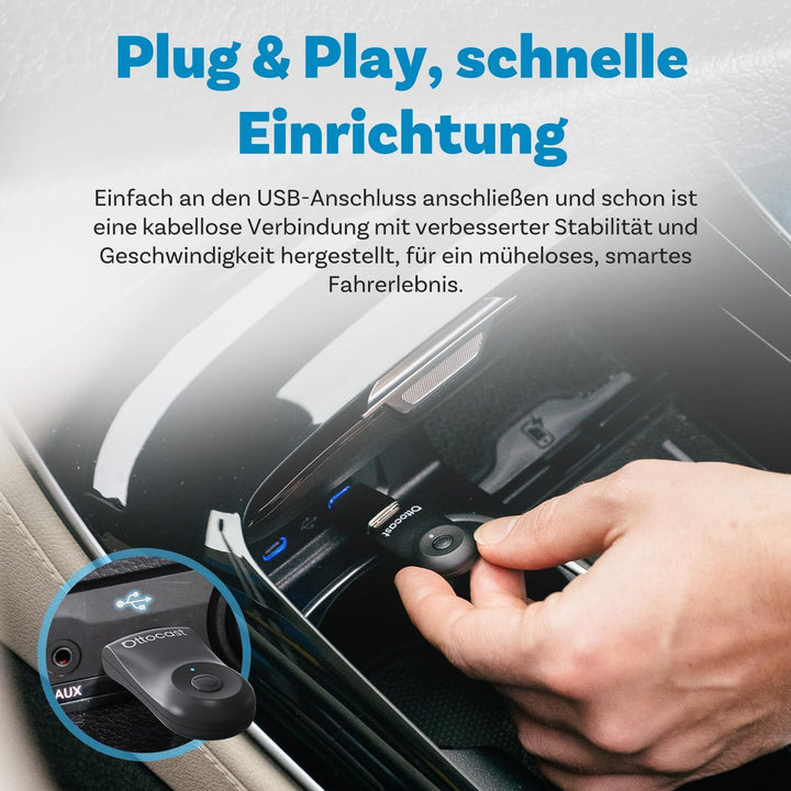 2025 Neueste OTTOCAST Mini, Wireless Carplay Adapter für iPhone, Android Auto Adapter Konvertieren S