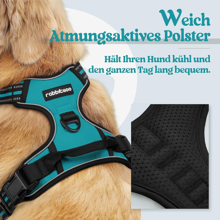 rabbitgoo Hundegeschirr Mittelgrosse Hunde, Anti Zug Geschirr mit Kontrolle, No Pull Verstellbar Hun