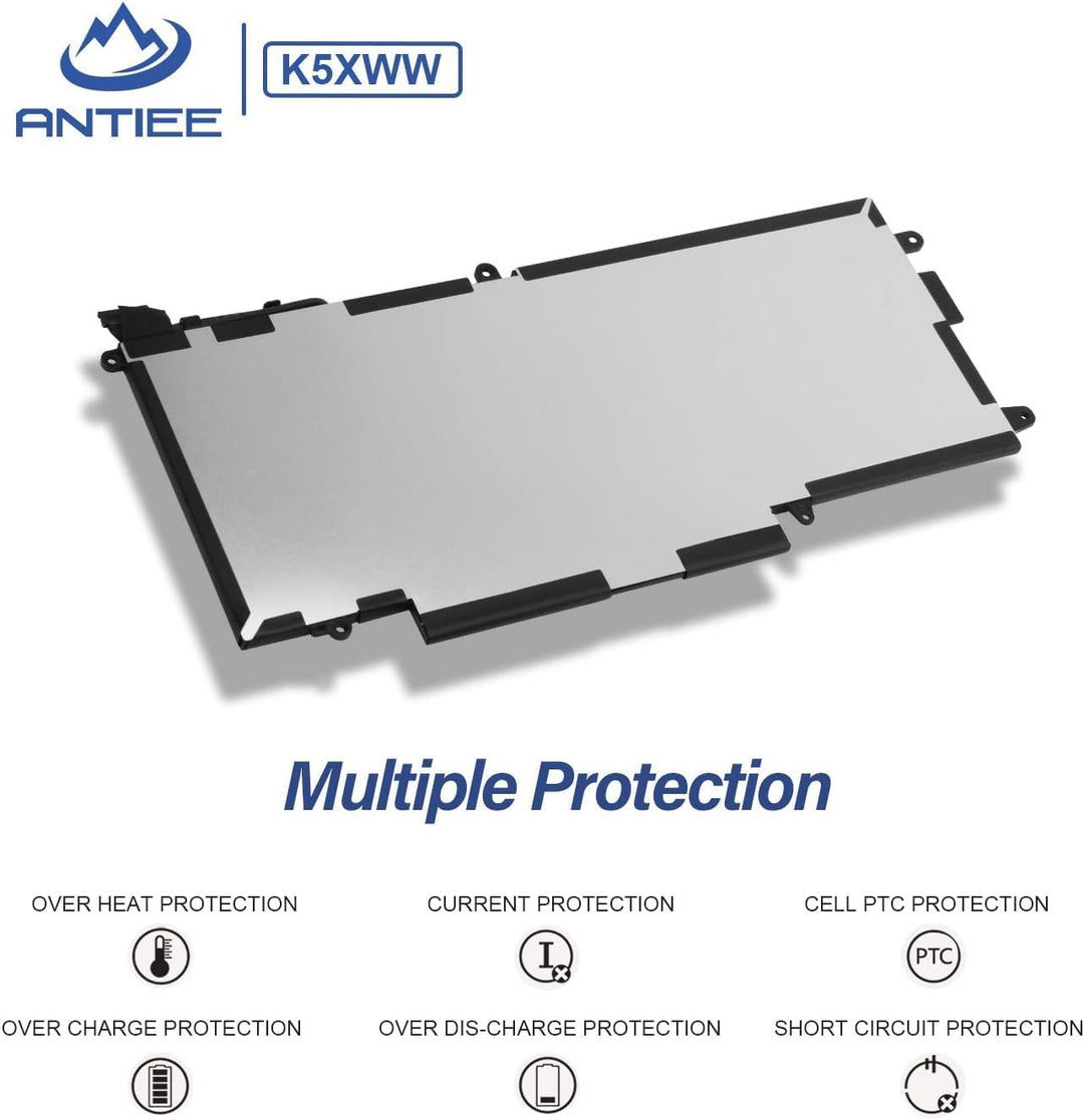 ANTIEE 7.6V 60Wh K5XWW Laptop Akku Compatible with Dell Latitude 5289 7389 7390 E5289 P29S001 P29S00