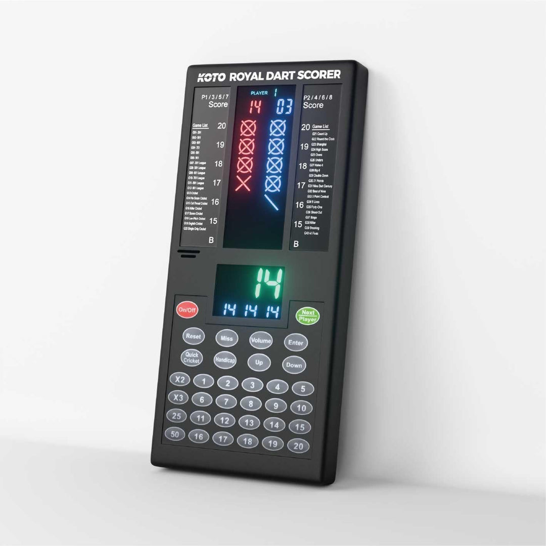 KOTO Royal Dart Scorer - Elektronische Touch Pad Dart Scorer Punktzähler - Für 8 Spieler - 40 Spiele