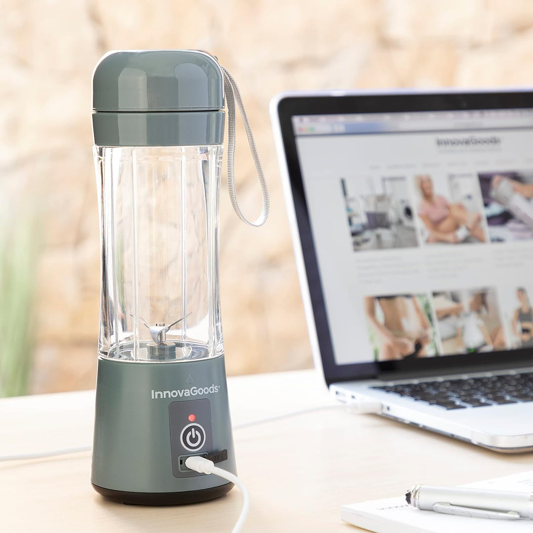 InnovaGoods® Tragbarer Standmixer, Mixer mit 380 ml Fassungsvermögen und 17000 U/min, ideal für Smoo